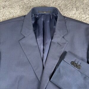 Valentino Roma Blazer Mens 52R Blue Wool Two Button Italian Designer Suit Jacket